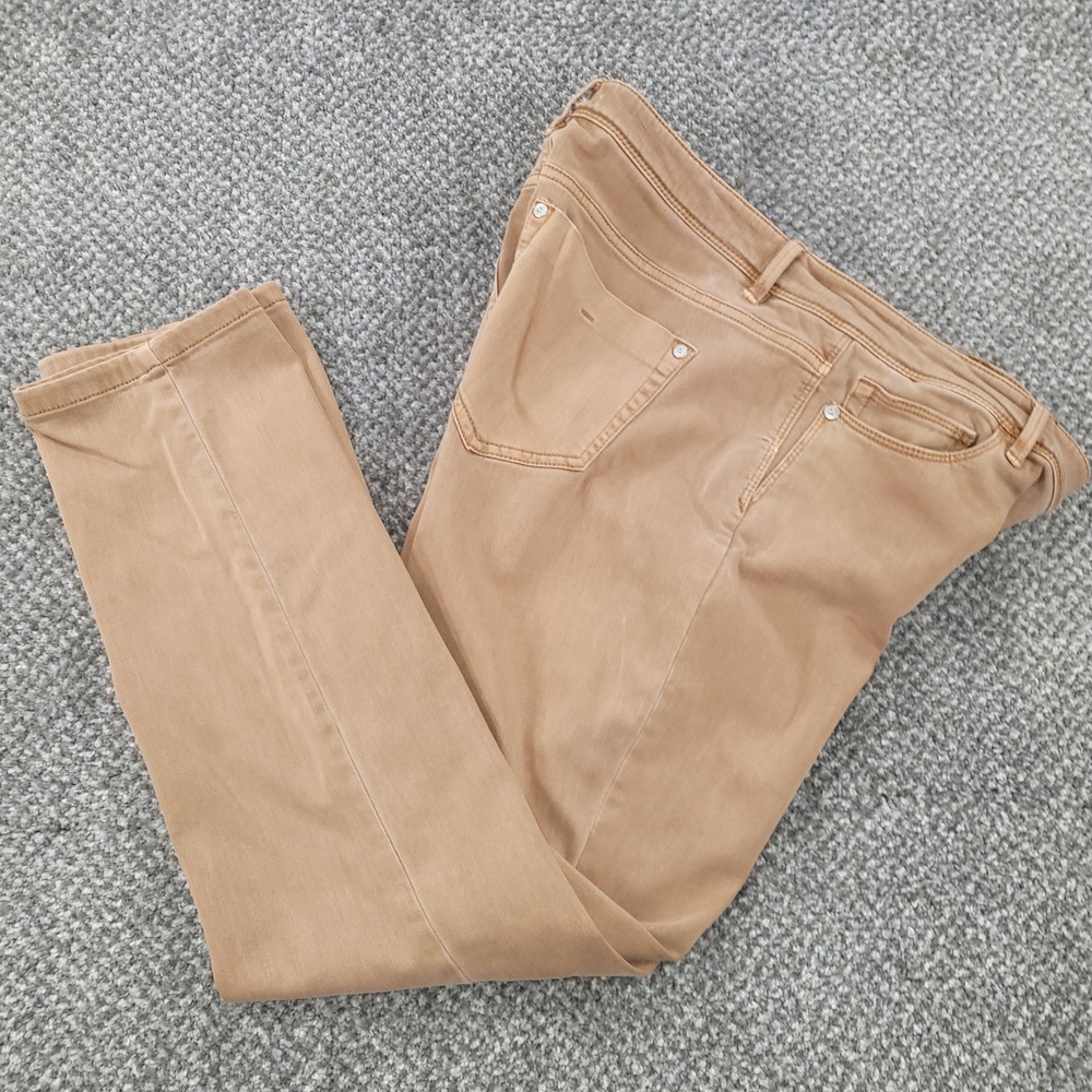 J.Jill Authentic Fit Slim Ankle Jeans Tan Camel Stretch Size 10 Mid Rise Pants